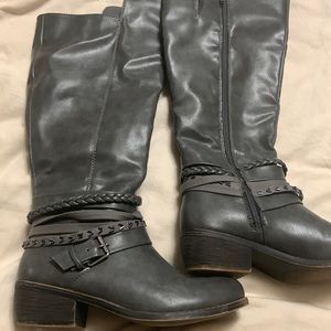 New Grey over knee boots